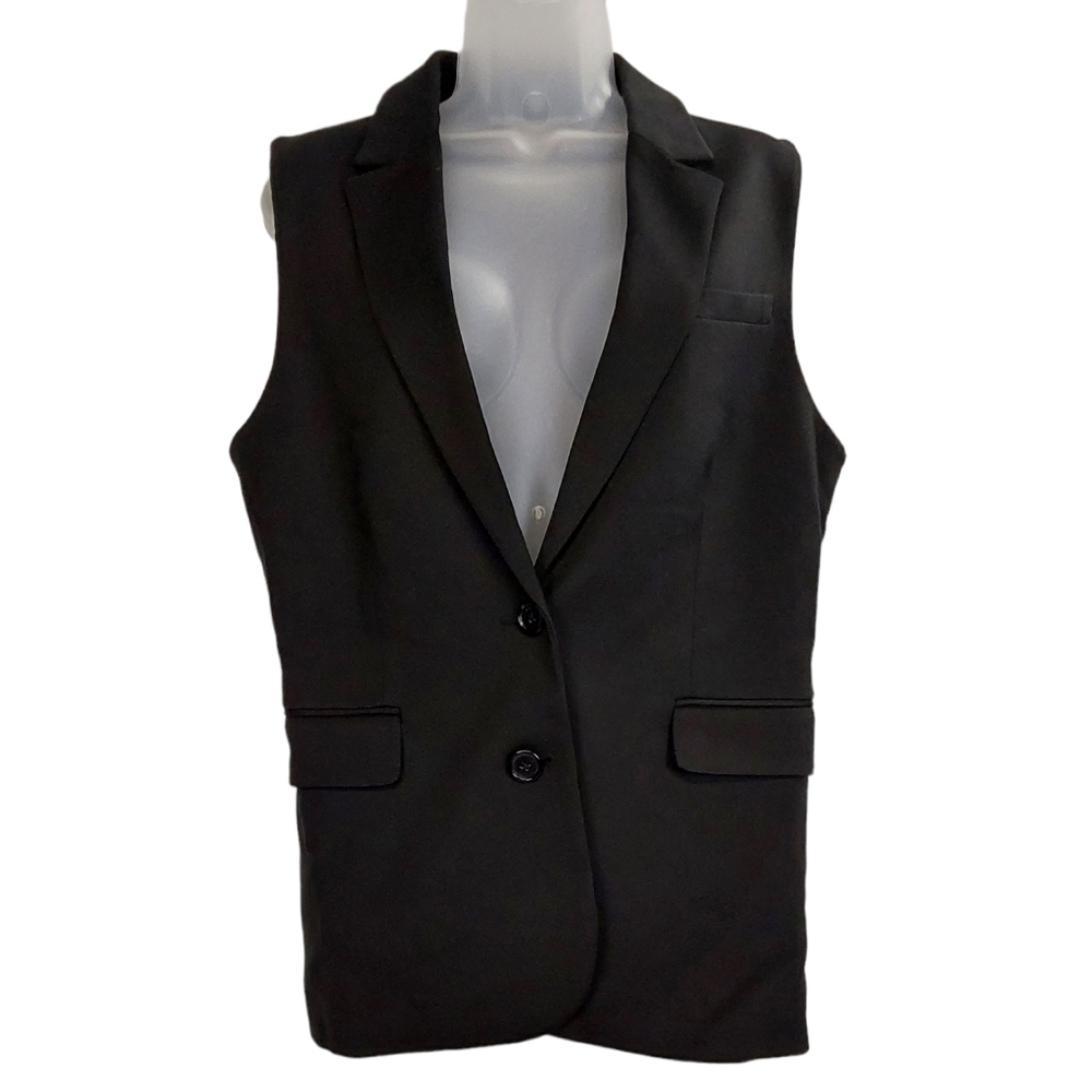 Women's Black Sleeveless Blazer